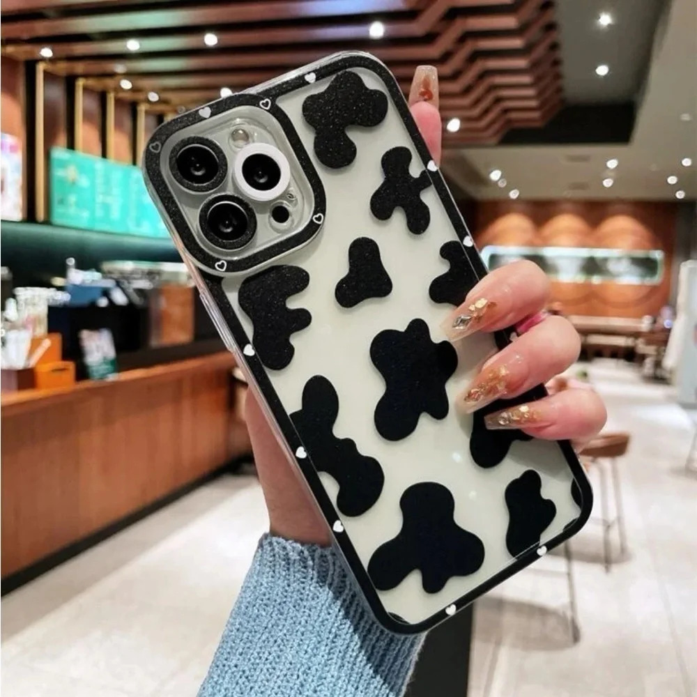 ⚠️Clearance iPhone 15/Pro/Pro Max Cow Pattern Clear Phone Case